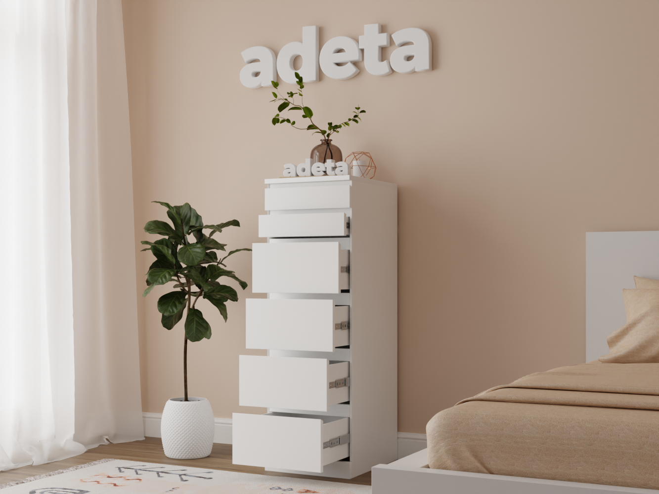 Изображение товара Комод Мальм 28 white ИКЕА (IKEA), 40x48x123 см на сайте adeta.ru